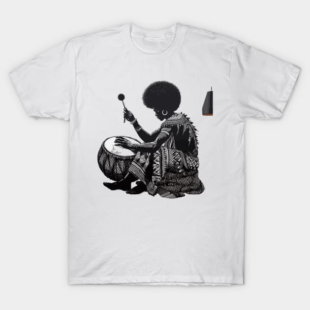 Afrocentric Man Drum T-Shirt by Graceful Designs